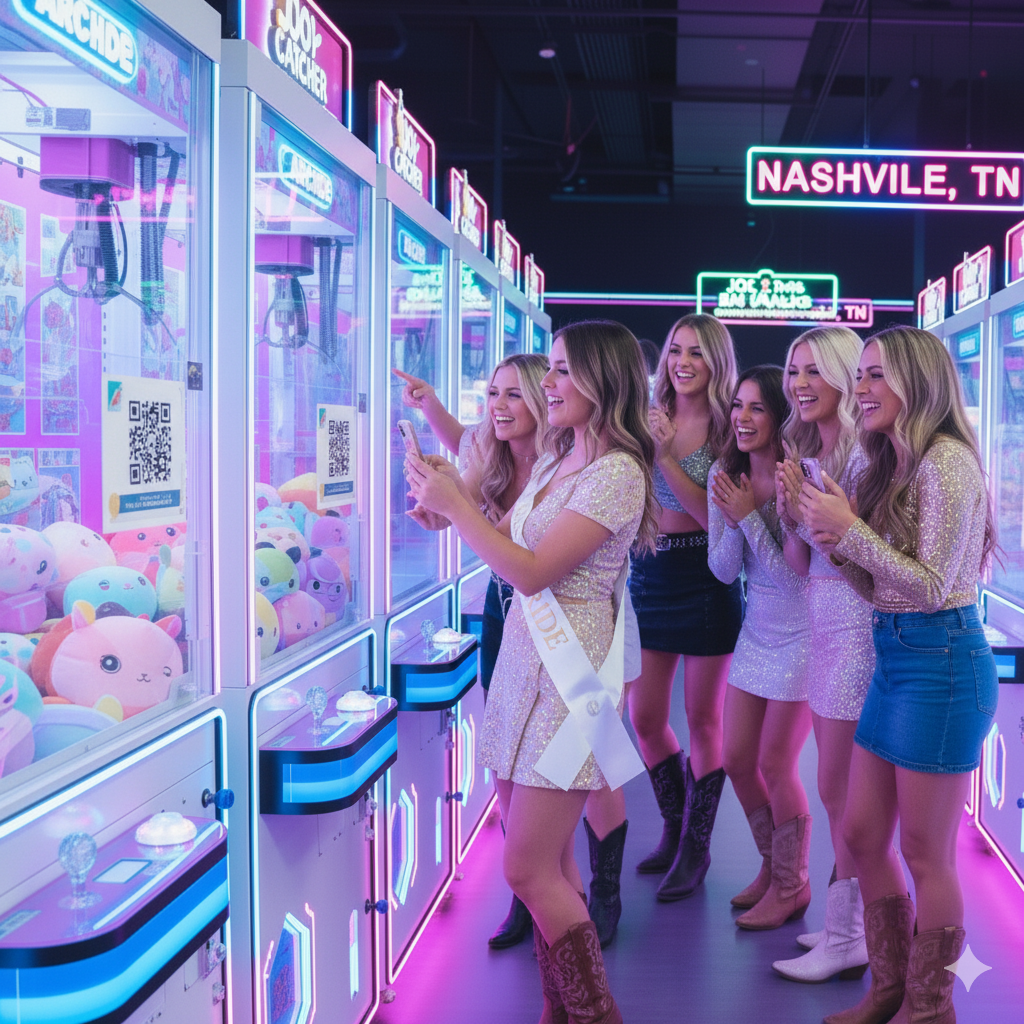 Customers at claw machines