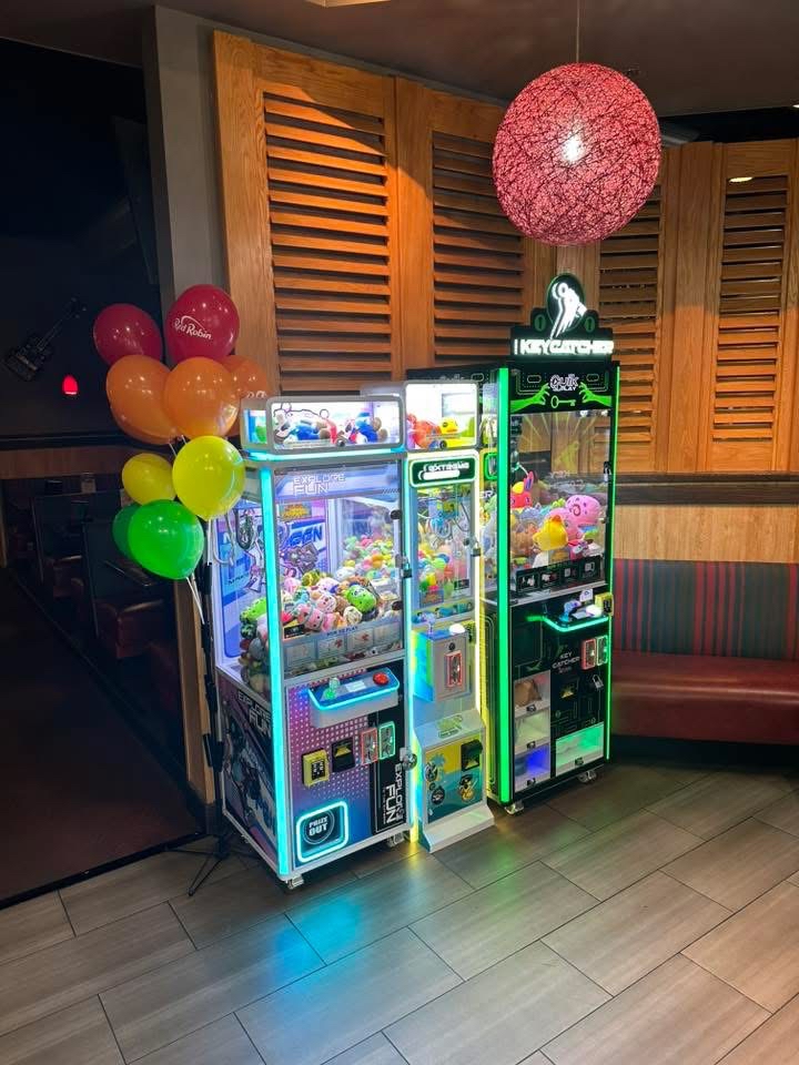 Claw machines at restaurant event